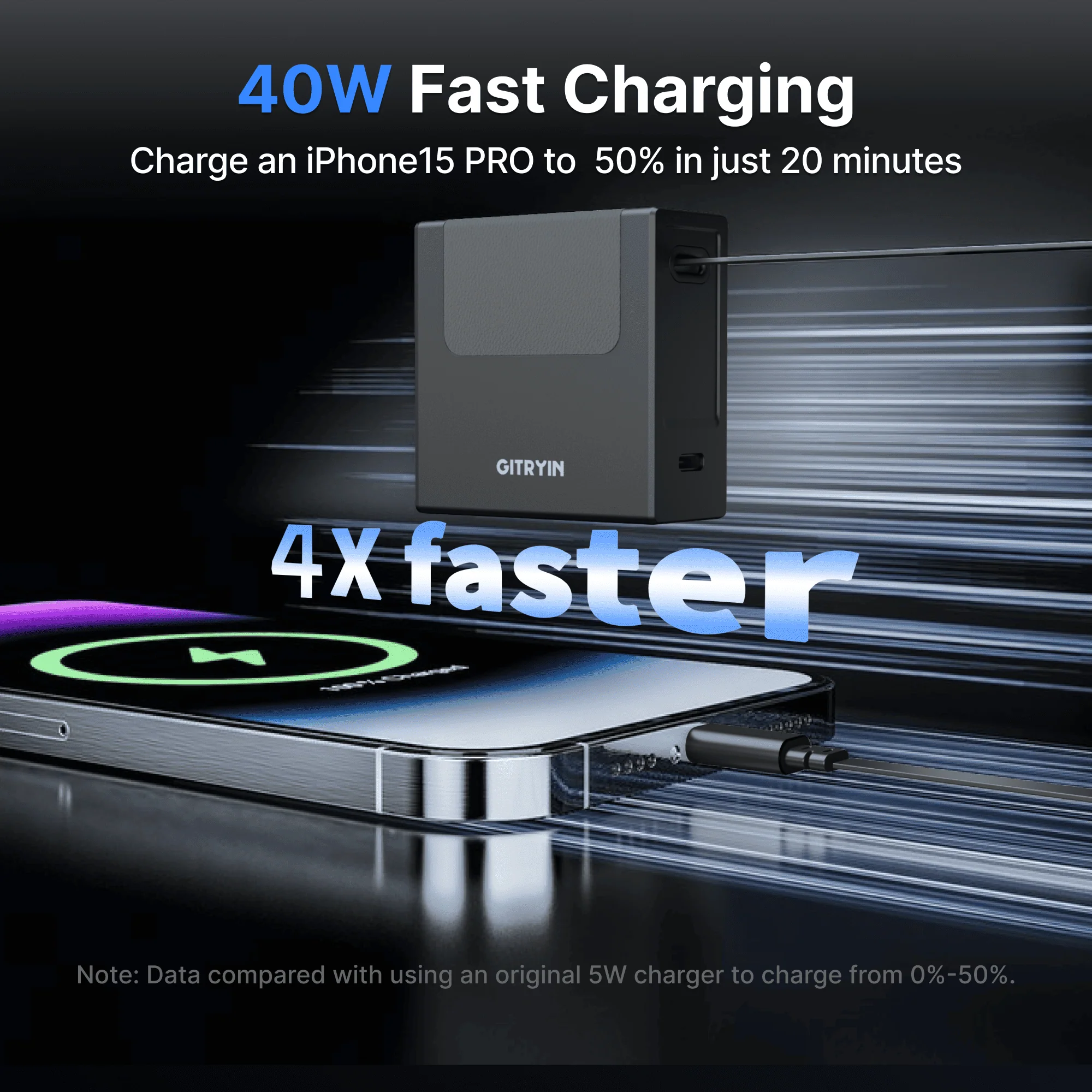 Gitryin Retractable 40W Charger - Lightning + USB-A Cable - Image 16