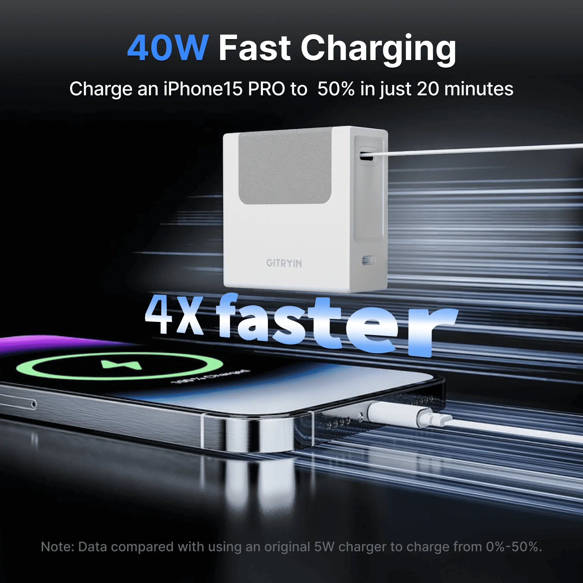 Gitryin Retractable 40W Charger - Lightning + USB-A Cable - Image 5