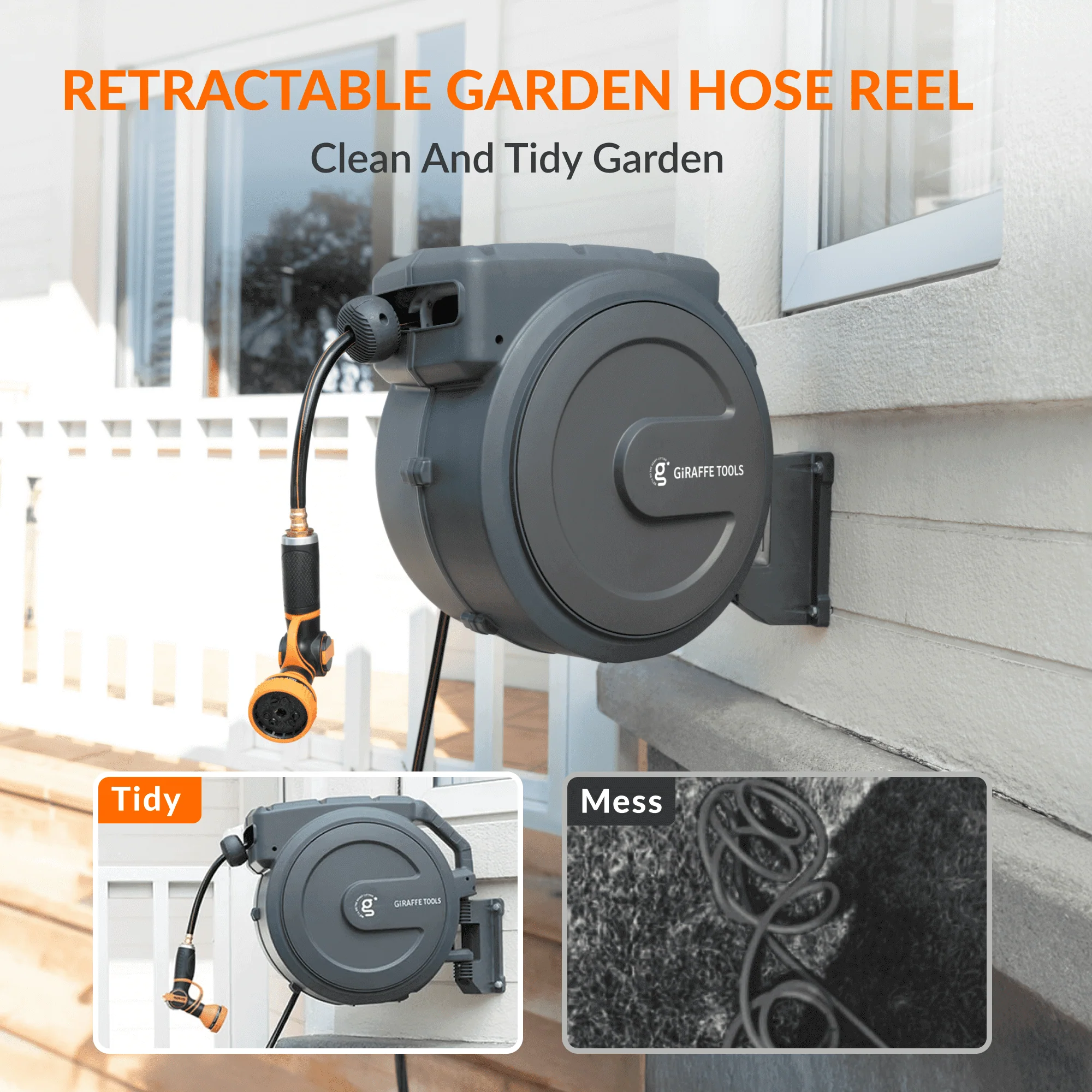 Retractable Garden Hose Reel-5/8 in-115ft - Image 4