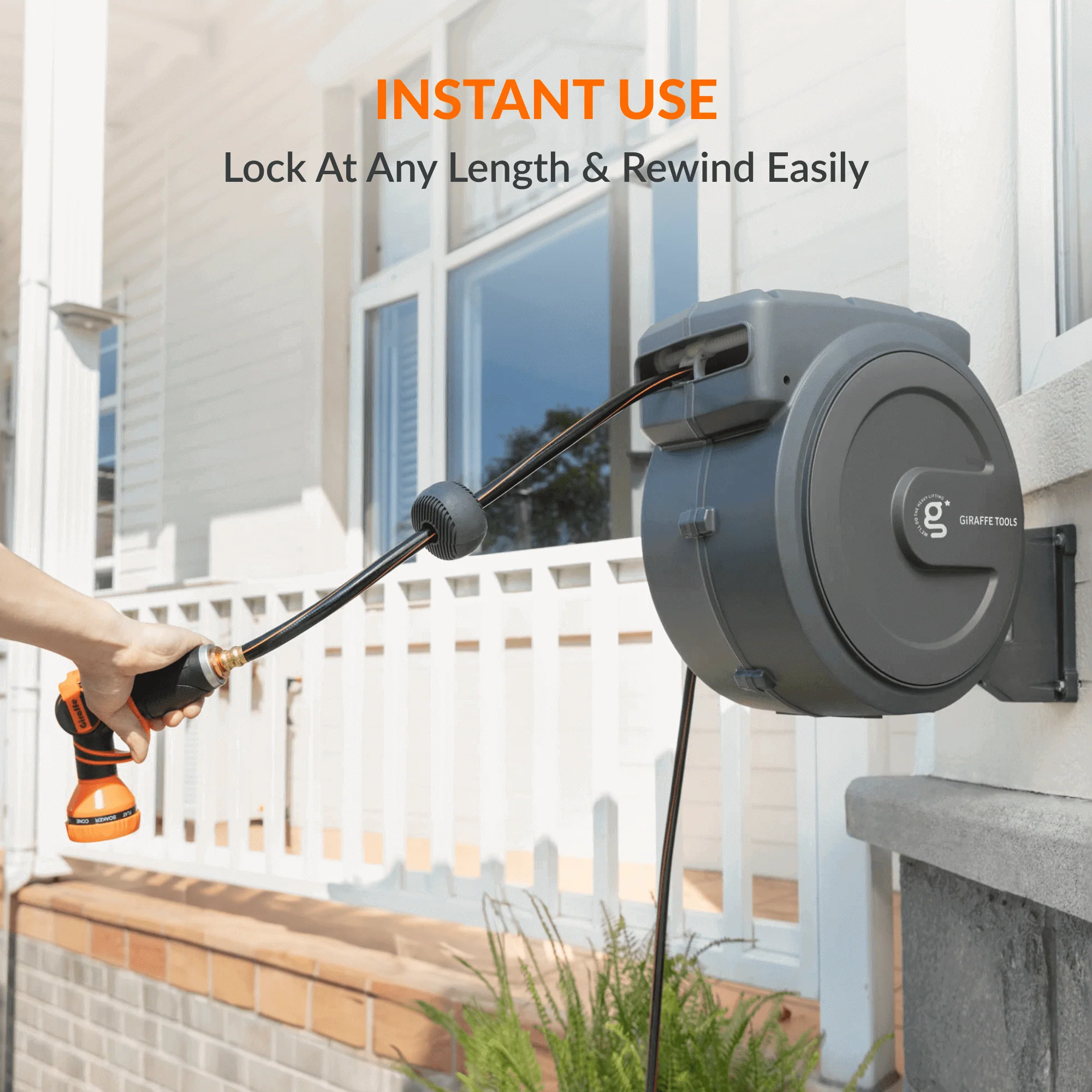 Retractable Garden Hose Reel-5/8 in-115ft - Image 6